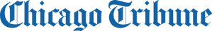 Chicago Tribune logo in blue Gothic lettering