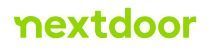 The Nextdoor logo in light green text.