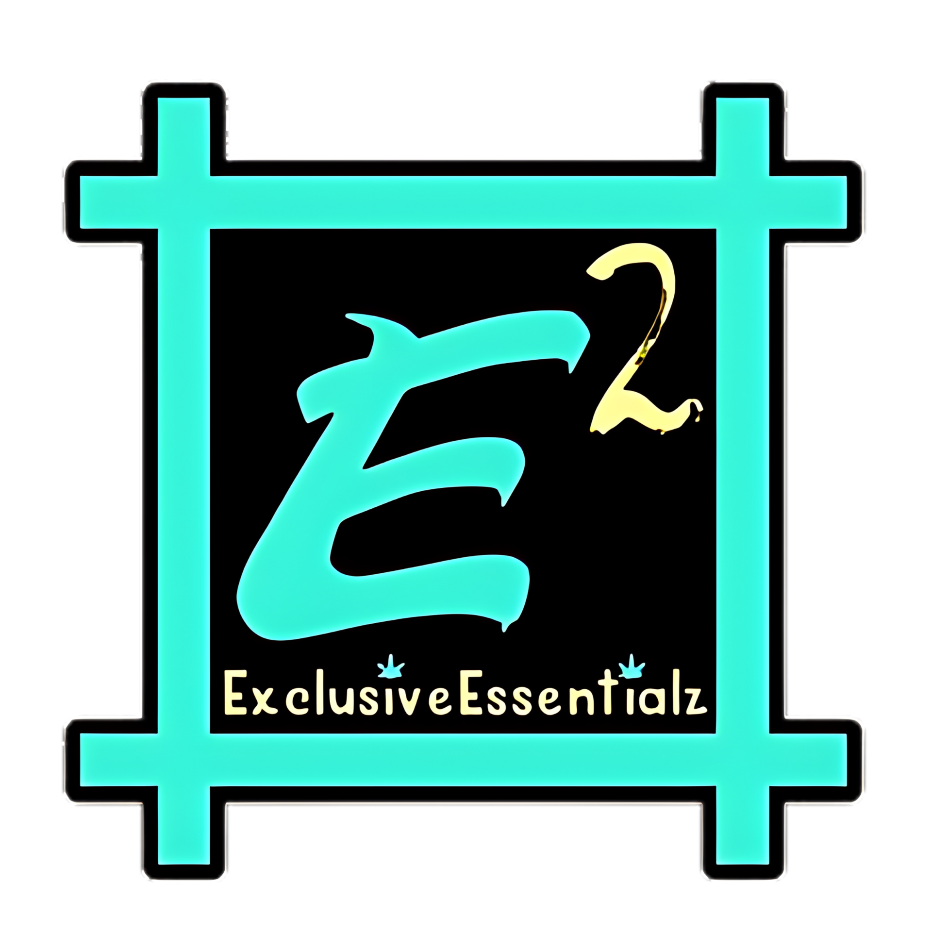 Logo: Turquoise square frame with 