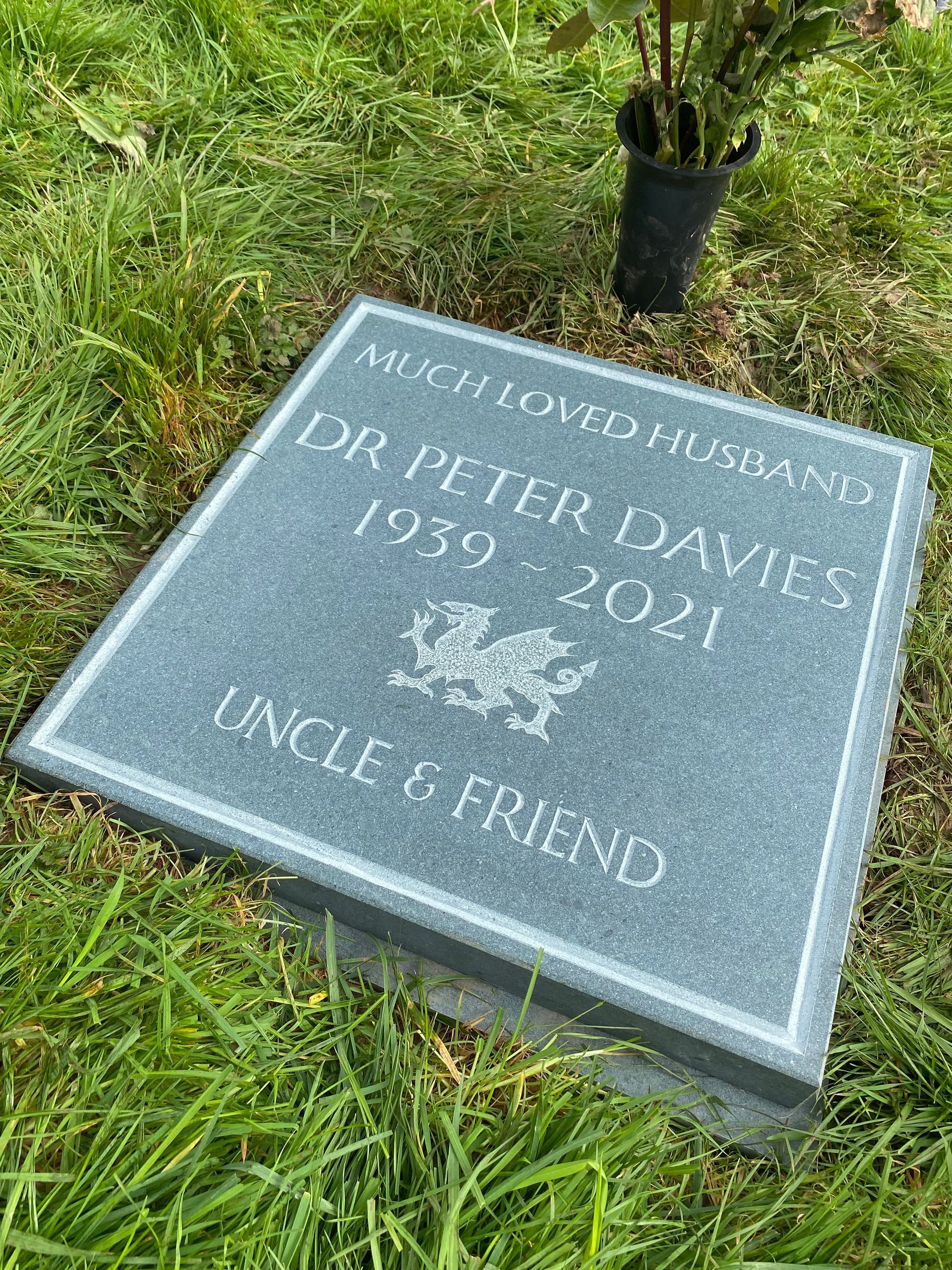 Slate cremation plaque