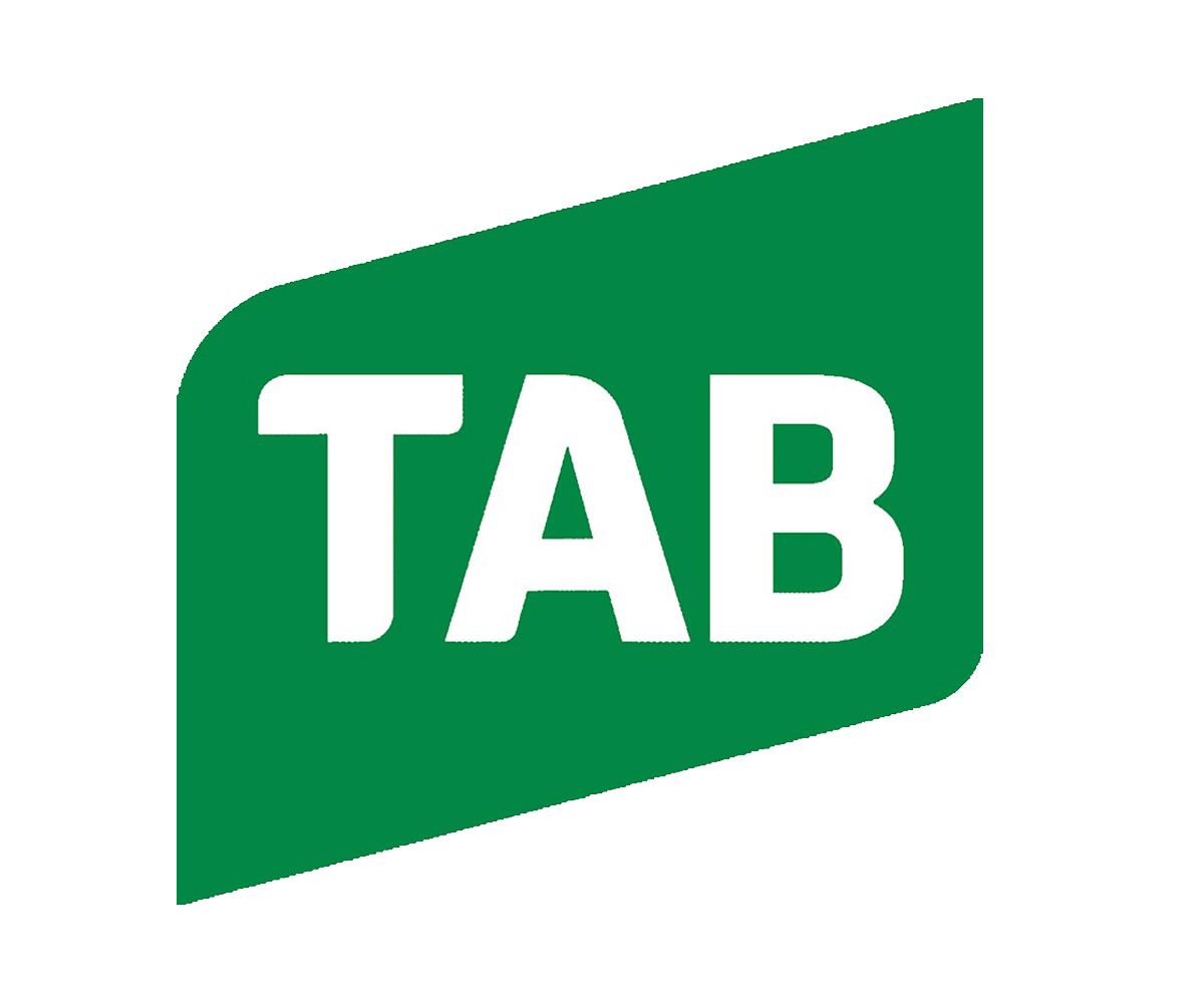 A green tab logo on a white background.
