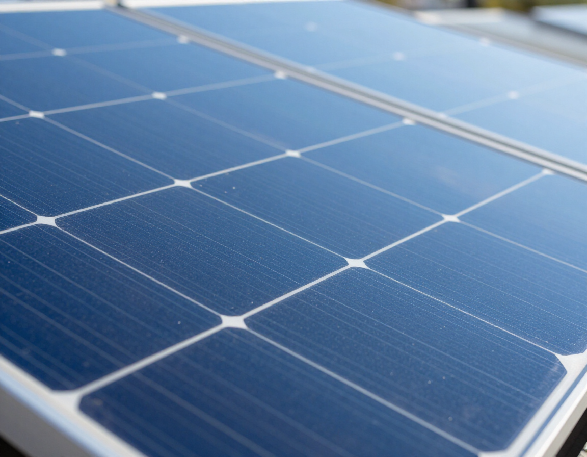 Close up of clean solar panel