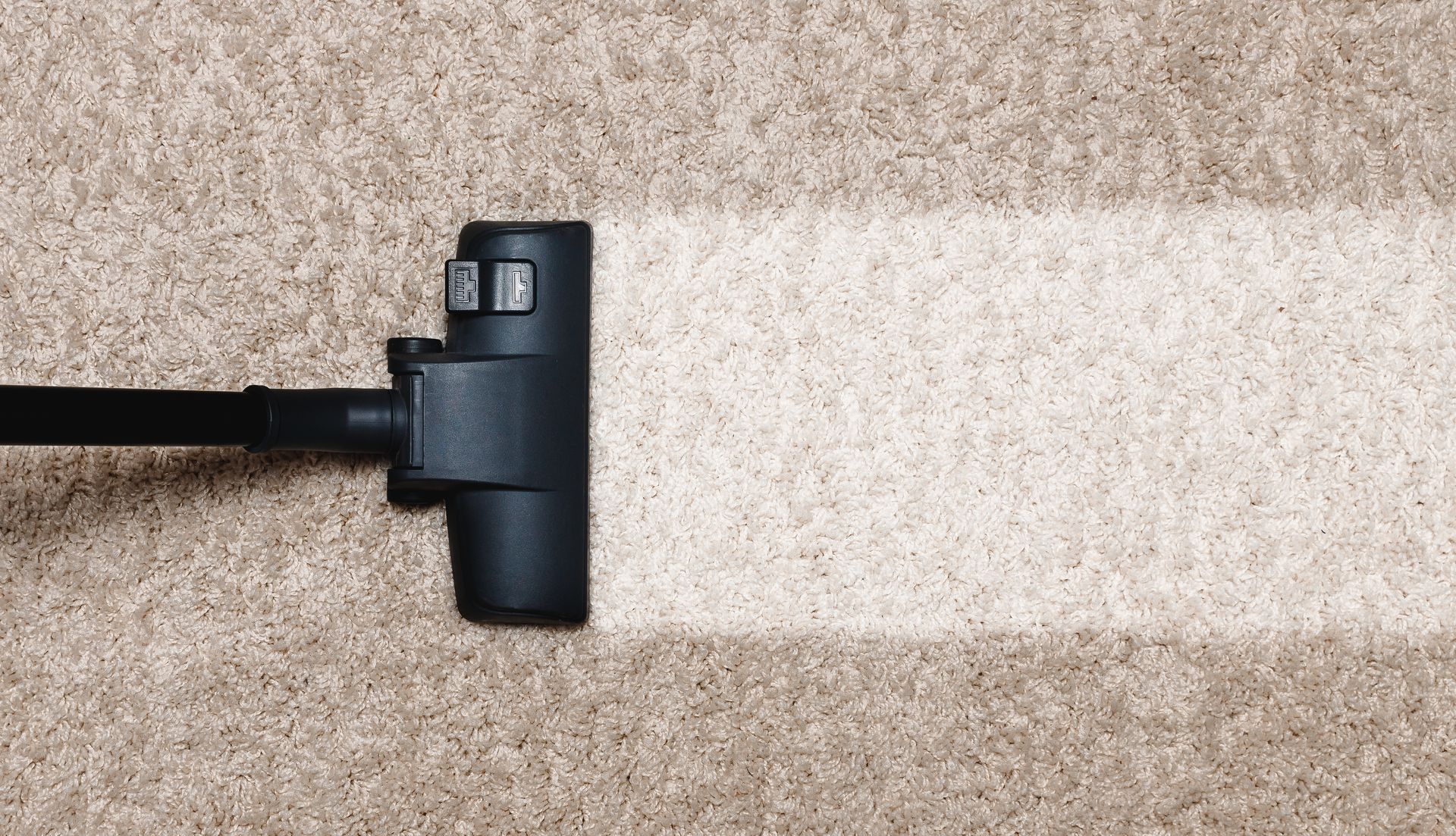 Vacuum cleaner head gliding over a light beige carpet. Vacuum cleaner head gliding over a light beige carpet.