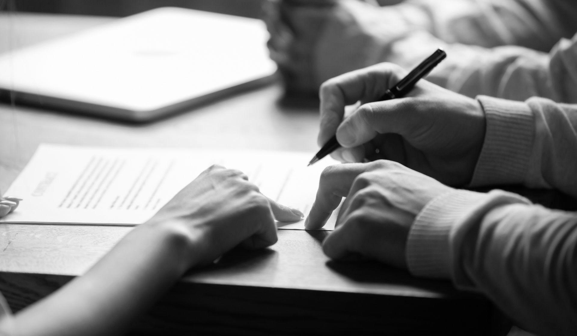 Signing papers