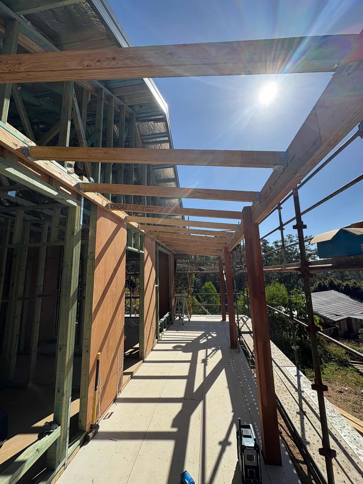 House framing erected by a licensed Gold Coast builder