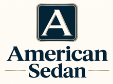 American Sedan logo with a white “A” on a dark blue square above the words “American Sedan”