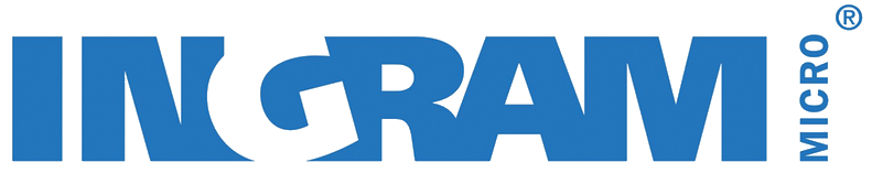 The blue Ingram Micro logo featuring bold, stylized lettering with the word