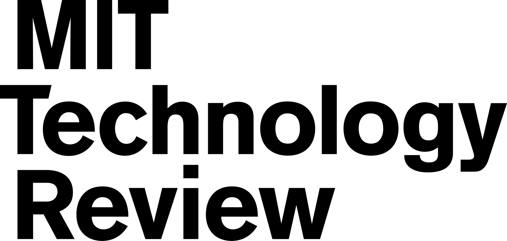 The logo for MIT Technology Review, with the words stacked in black, bold, sans-serif font.