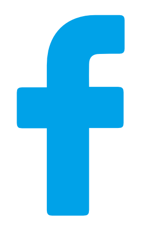 Blue Facebook “f” logo on a white background