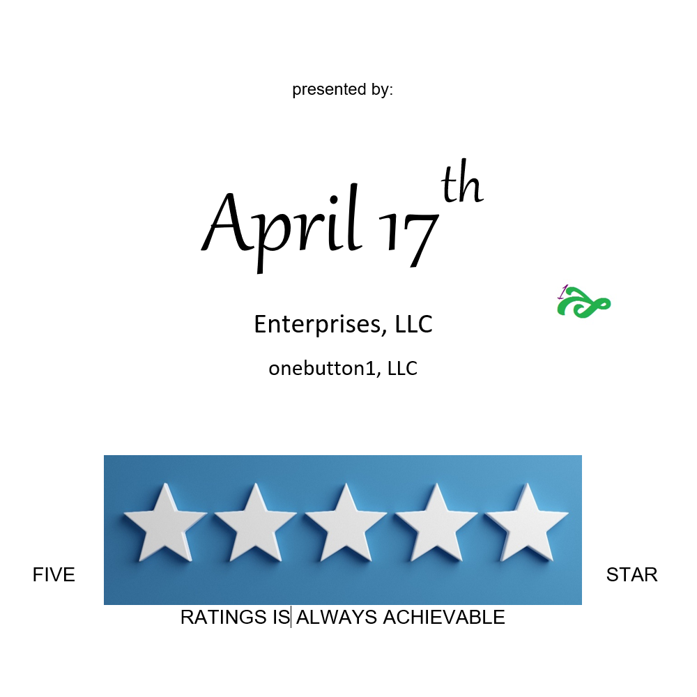 April 17th announcement with five stars, blue banner, and company names.