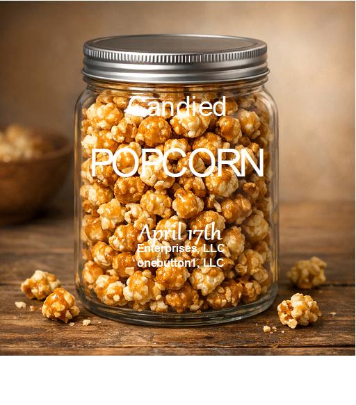 Candied Popcorn in a glass jar