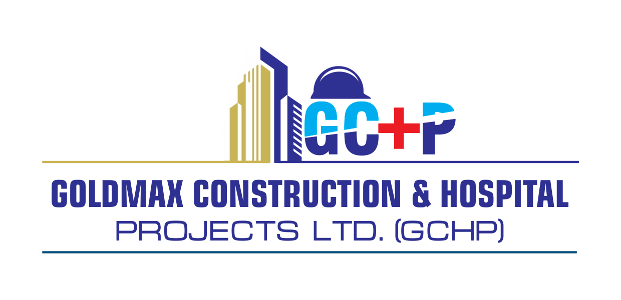 The logo for goldmax construction and hospital projects ltd.