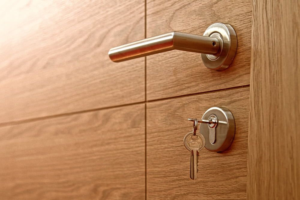 a Close Up of a Door With a Key in It — Armstrong Locksmiths Ballarat in Ballarat East, VIC