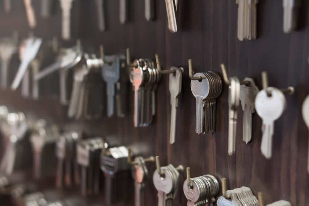 a Bunch of Keys Hanging on a Wall in a Locksmith Shop — Armstrong Locksmiths Ballarat In Bacchus Marsh, VIC