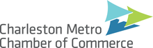 Charleston Metro Chamber of Commerce logo with blue and green geometric arrow mark