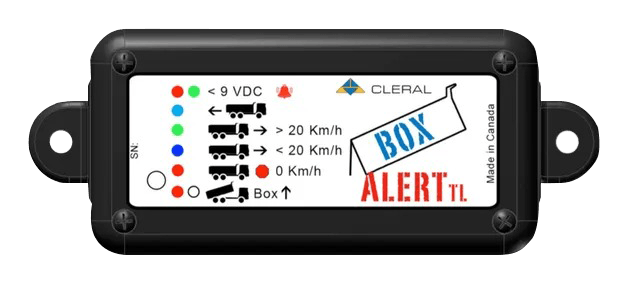 A black box with a white label that says alert on it