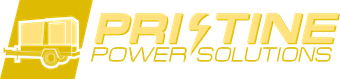 A logo for pristine power solutions with a trailer on it