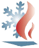 Il y a un flocon de neige et une flamme dans le logo.