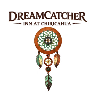 Dreamcatcher Inn at Chiricahua logo with a brown and green dreamcatcher