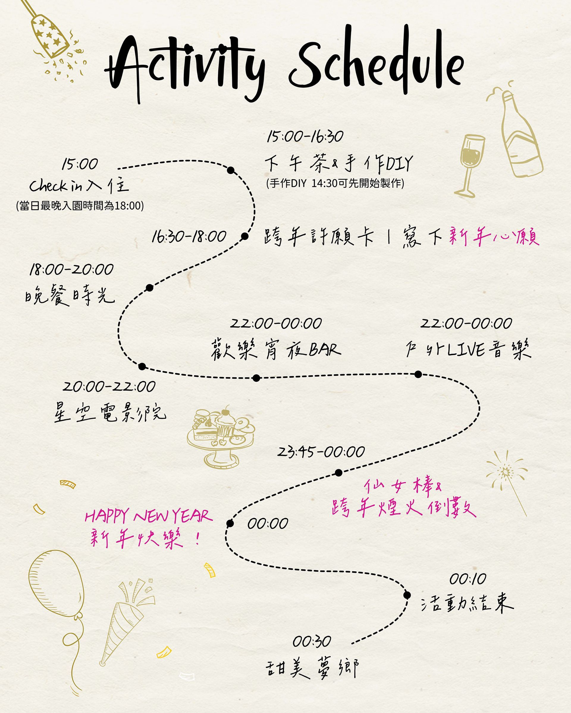 2026跨年活動開跑囉！跨年煙火&戶外live駐唱表演&四餐&住宿全包，再贈元旦小禮包！