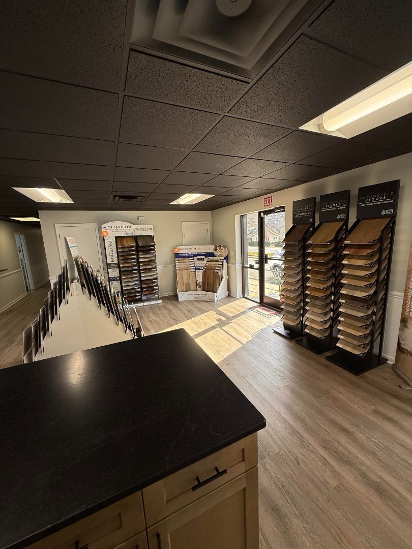 Foothills Construction & Restoration's flooring and cabinetry showroom in Marion, NC.