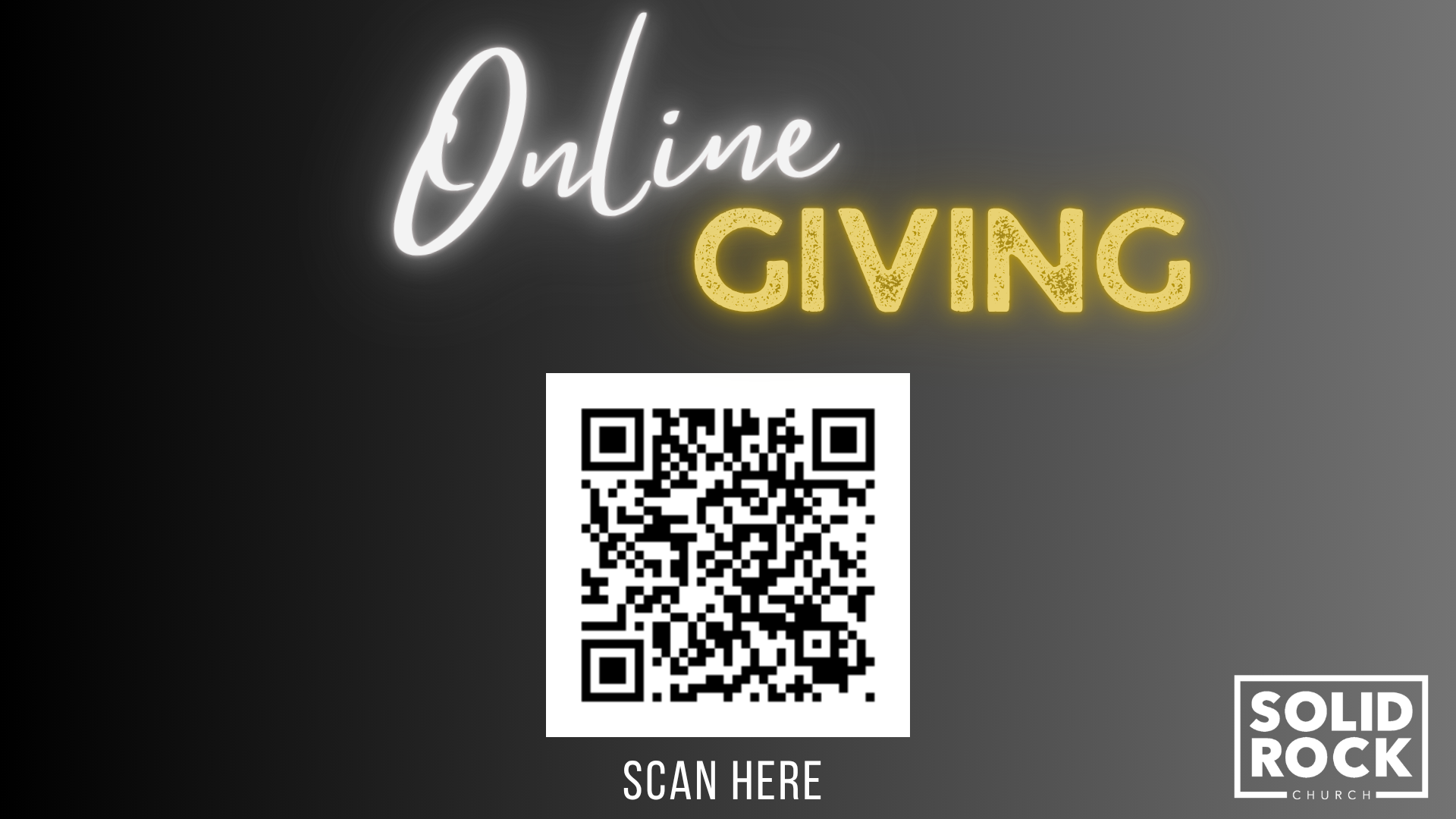 A sign that says giving options with a qr code