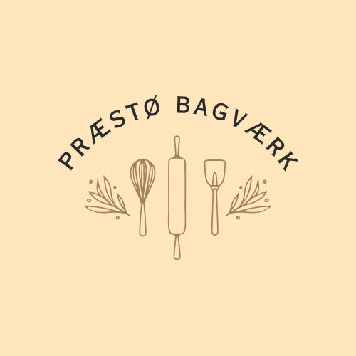 Et logo for et bageri med kagerulle, piskeris og spatel.