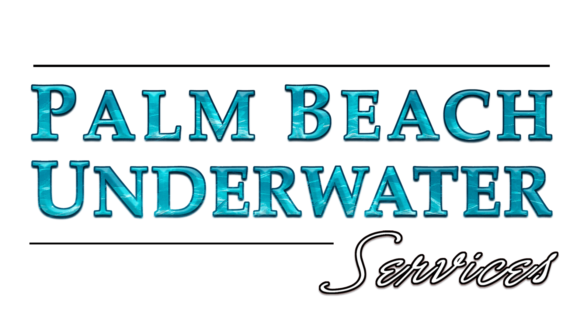 The logo for palm beach underwater services