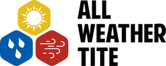 Logo with weather icons (sun, rain, wind) and text