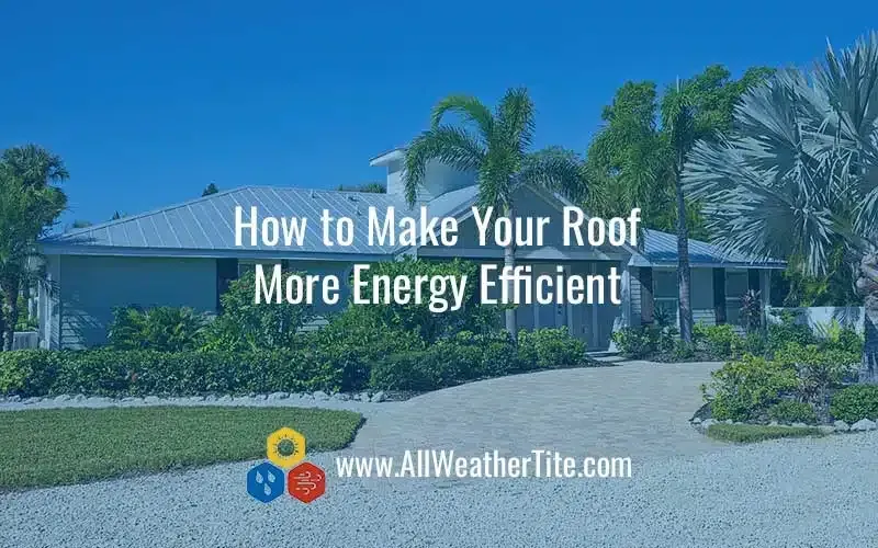House with energy-efficient roof, text