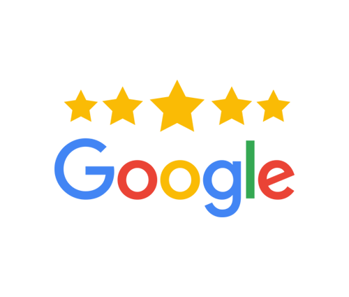 a google logo with five stars on it