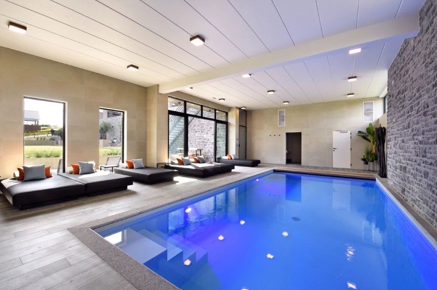 zwembad en sauna als ook hottub met jacuzzi