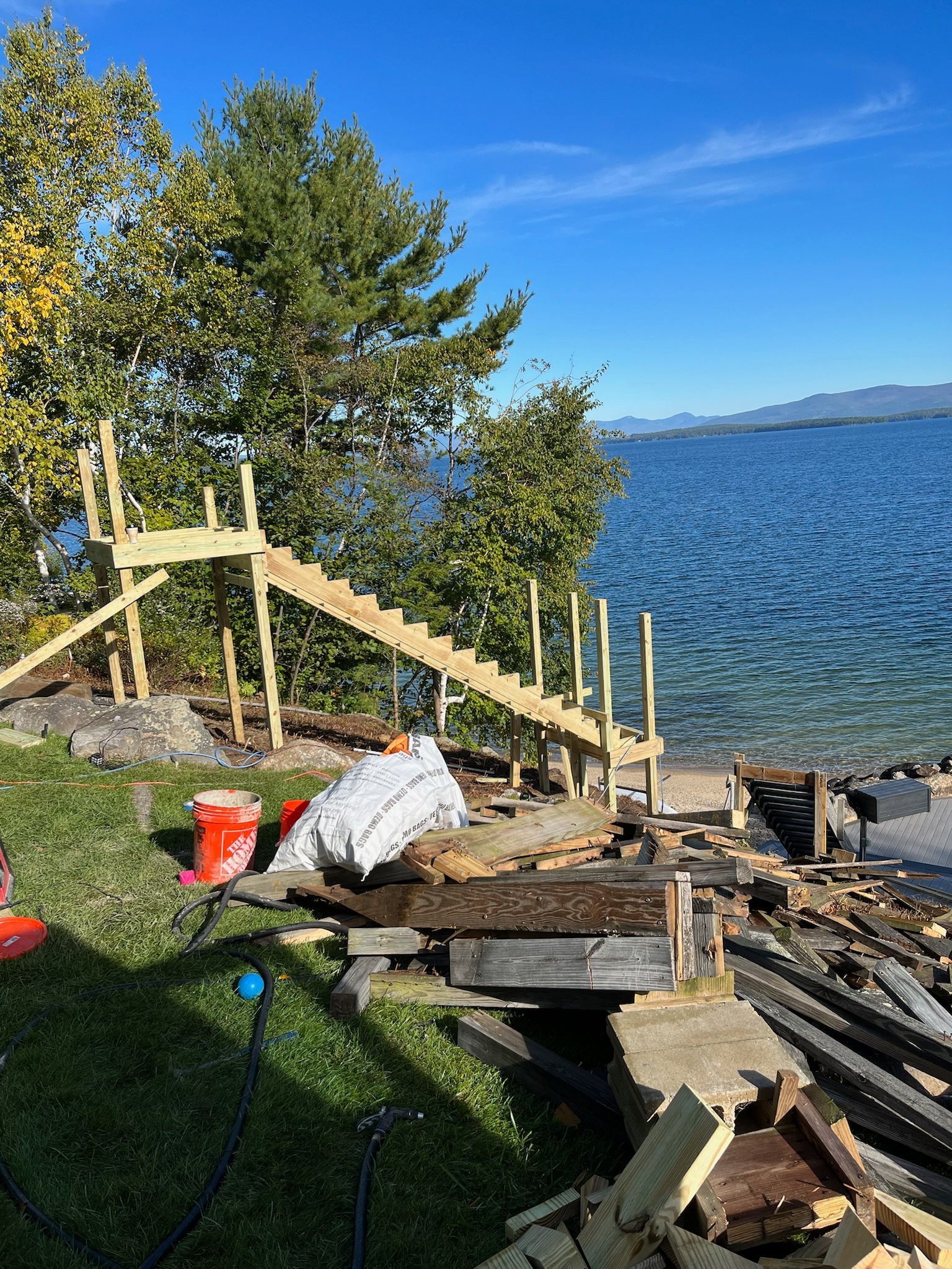 Stairs to ocean built by licensed general contractor in boston massachusetts