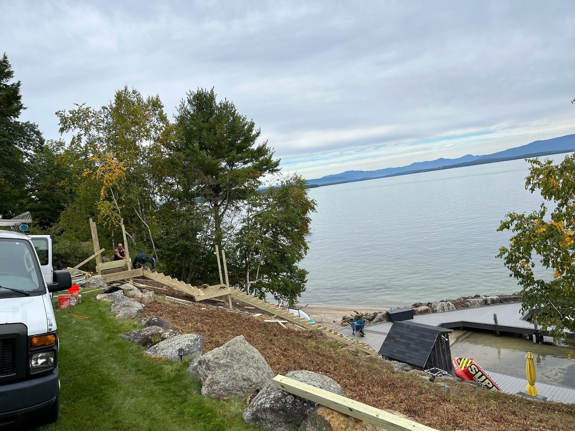 Stairs to ocean built by general contractor licensed in Massachusetts cape cod