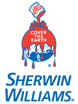 A logo for sherwin williams that says cover the earth