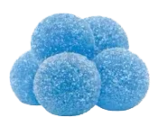 Blue sugar-coated candy balls clustered together