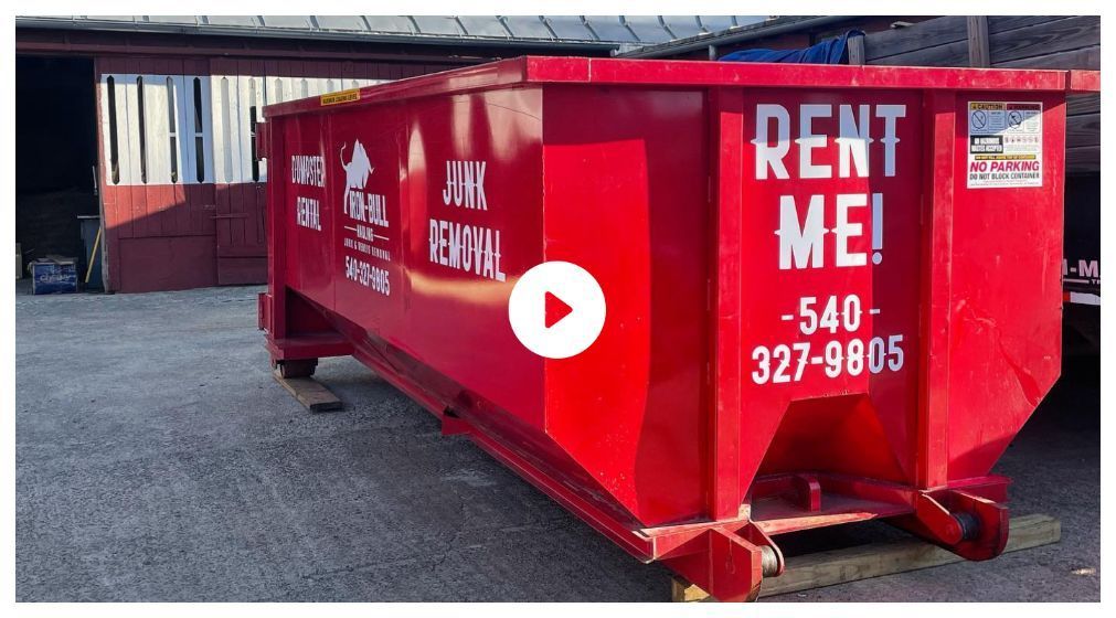 delivering a dumpster to a home, dumpster rental services near me, winchester, northern va, iron bull hauling