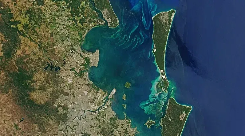 Satellite image of Moreton Bay in Australia