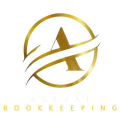 A logo for a company called actual bookkeeping.