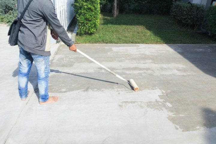 Driveway crack repair in progress in Egypt Lake-Leto-FL