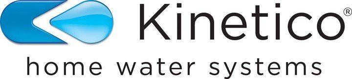 Kinetico Logo for Kinetico home water systems. Features a blue water droplet and the company name.