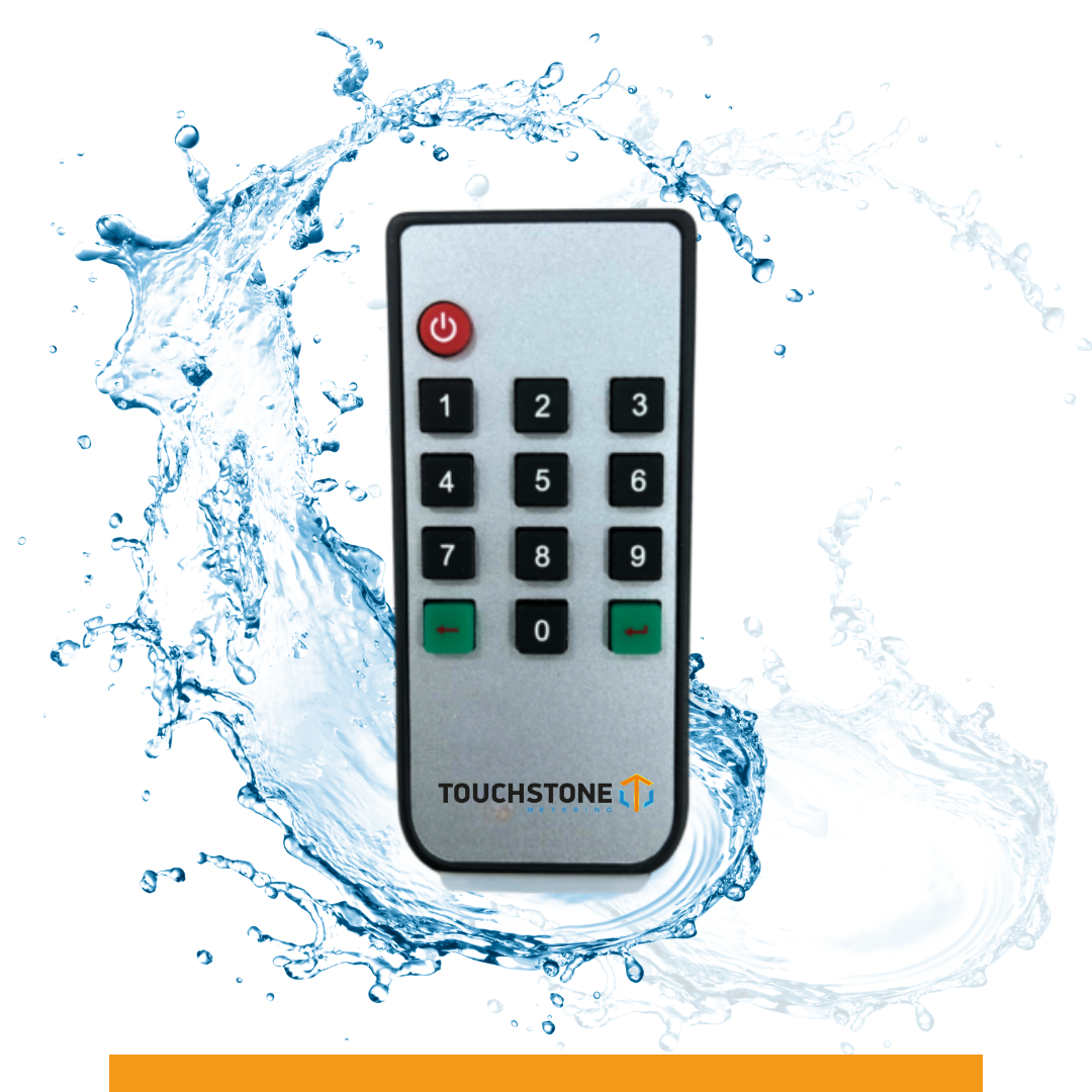 A touchstone device is surrounded by water splashes