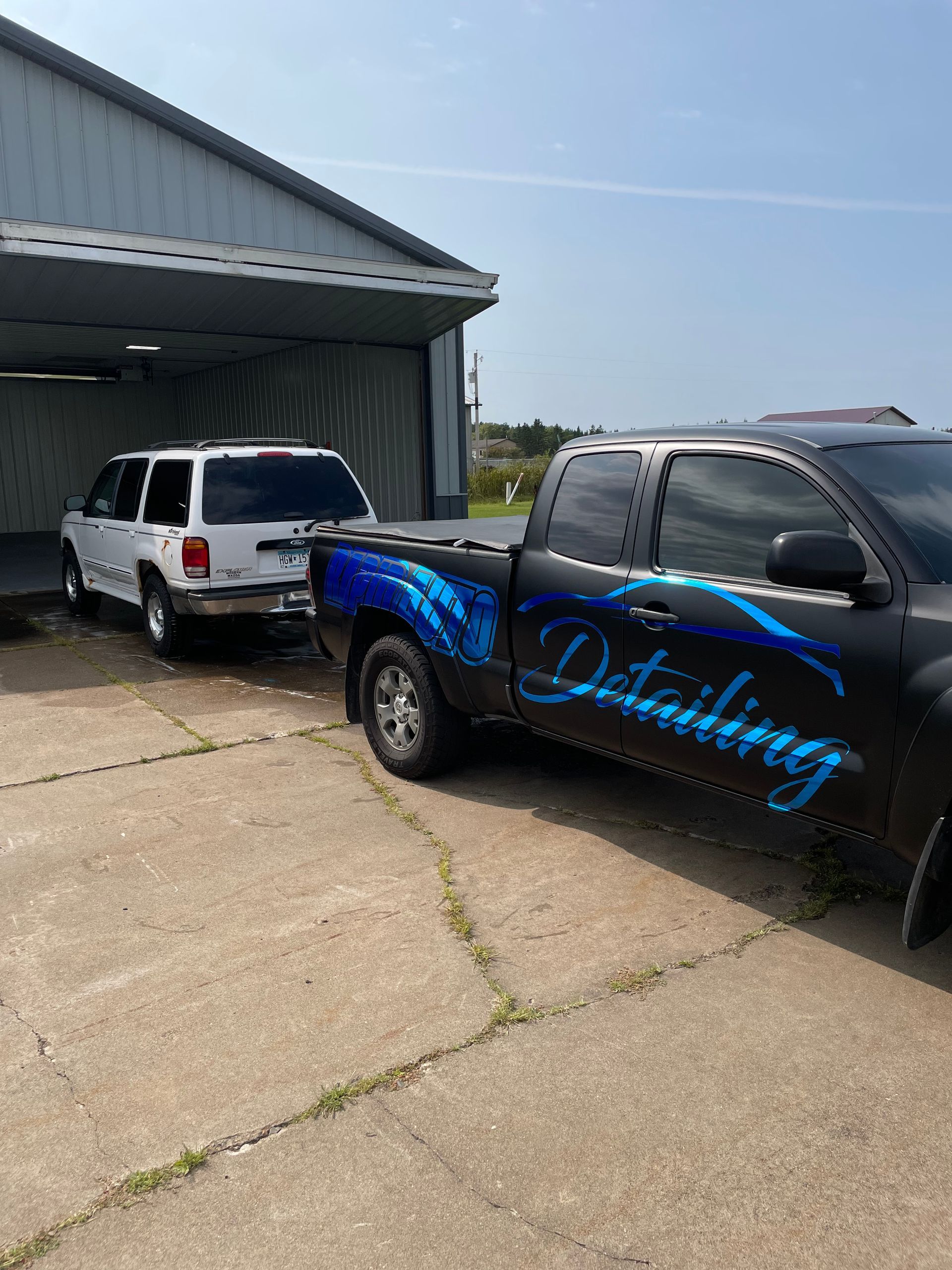 A black truck with 