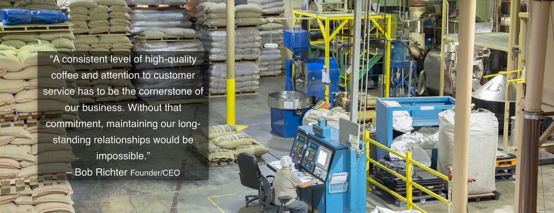 A factory filled with lots of bags and workers.