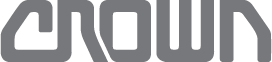 The word crown is written in gray on a white background.
