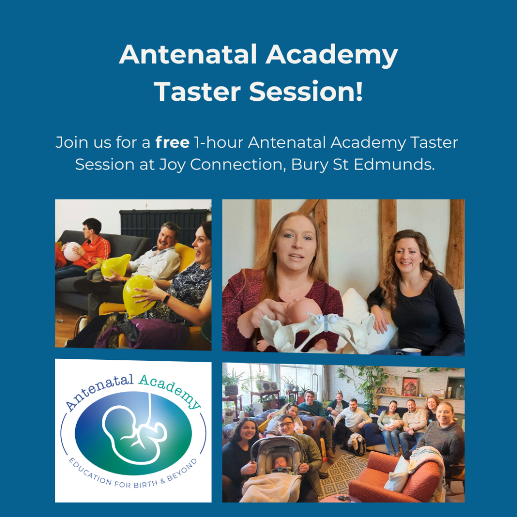 Book into our free Antenatal Academy taster class! Antenatal Academy Taster Sessions