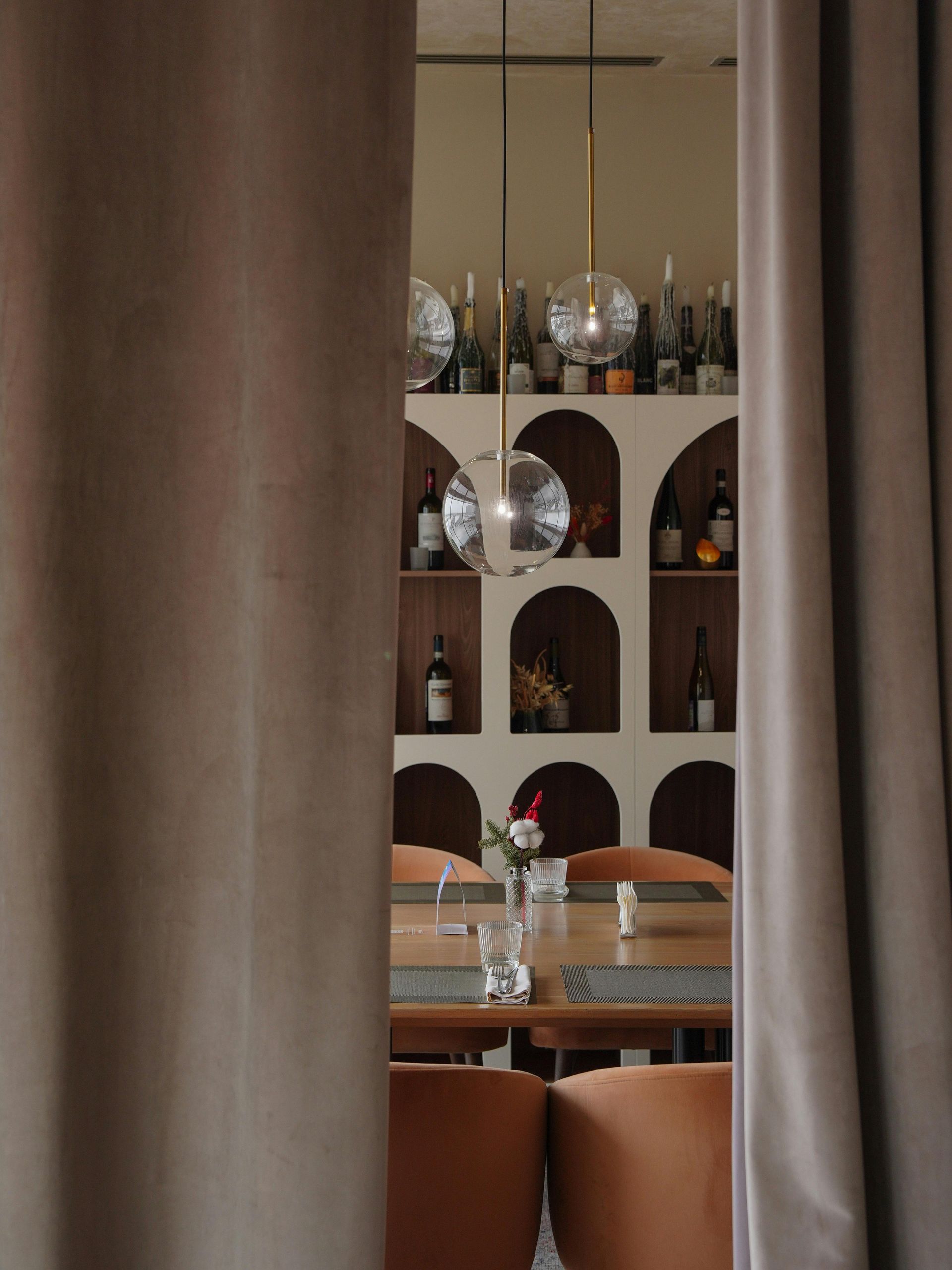 A Large Room With Stairs and Black Curtains — Newcastle Curtains And Blinds In Warners Bay, NSW