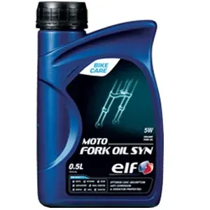 Blue Bottle of Elf Moto Fork Oil Syn — North Queensland Independant Fuel Services in Slade Point, QLD