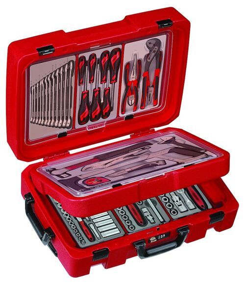 Red Toolbox Open, Showcasing Various Hand Tools — North Queensland Independant Fuel Services in Slade Point, QLD