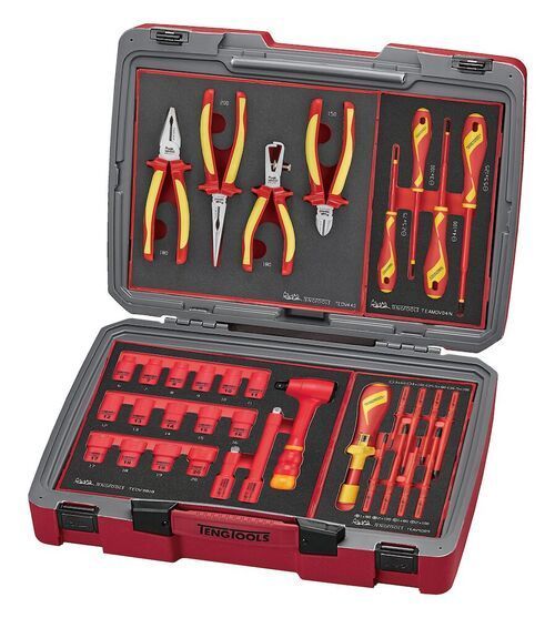 Red and Gray Tool Case, Showing Various Electrical Tools — North Queensland Independant Fuel Services in Slade Point, QLD